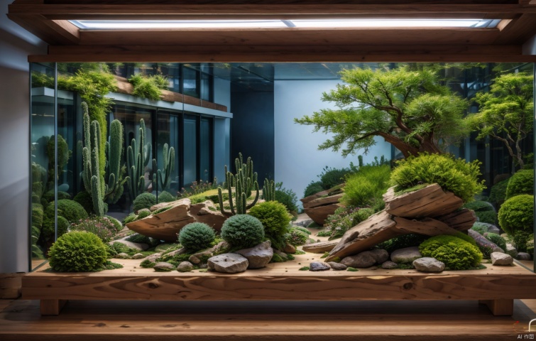 no humans, window,scenery,sad,sand,wood,Cactus
, landscape, duorou, outdoor, HDR