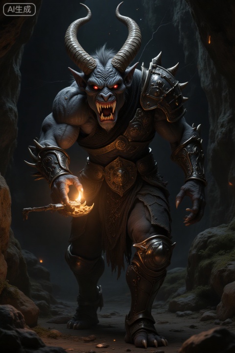 score_9, score_8_up, score_7_up, 8k masterpiece, best quality, expressive,  perfect eyes, orc made from spider web,his body made from spider web, tusks, pointy ears, muscular, in full plate armor at dark cave, epic candle light