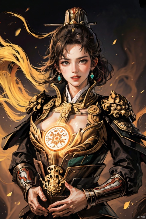  SGZ2, solo, 1girl,1girls,male focus,cowgirl,black bodysuit,long hair, blue eyes, ponytail,bangs， serious face,Holding a long sword, looking to viewer,hero's armour， (High quality, High resolution, Fine details), Realistic, Dark background, (Floating magic circle:1.4),( fire Crystals Magic:1.4), solo, curvy women, sparkling eyes, (Detailed eyes:1.2), grin, Sweat, Oily skin, Full-body portrait, shallow depth of field, Dramatic Shadows
