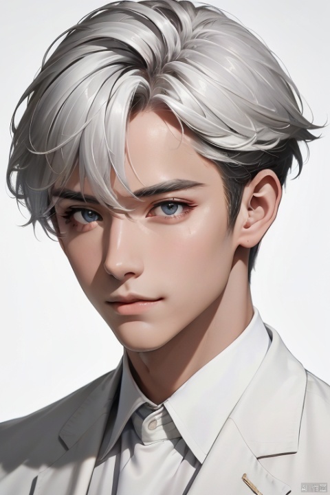  (((masterpiece,best quality))),((good structure,Good composition,good atomy)), ((clear, original,beautiful)),1boy, white hair,