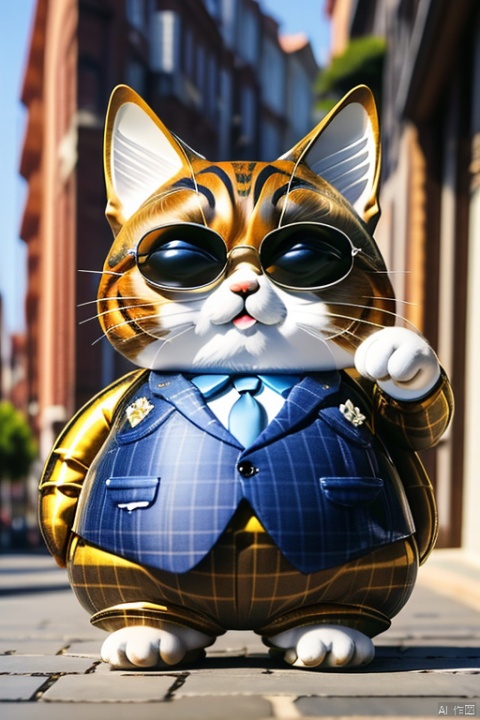 (masterpiece, top quality, best quality, official art,wear suit,  fatcat,CAT