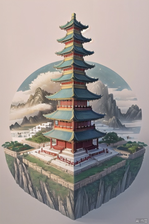 This is an ultra-high definition poster with a minimalist style and a strong sense of artistry, showcasing a Chinese ancient-style city that incorporates the urban style of Xi'an within a sea of clouds, accompanied by the Hui-style architecture on the ground. The overall artistic conception is of ultimate simplicity, rich with ancient charm, providing a canvas for deep contemplation and imagination.
, vector illustration