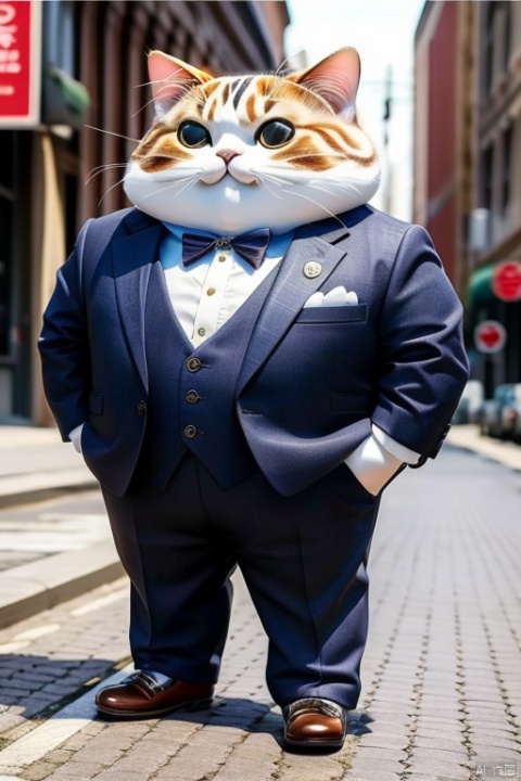 (masterpiece, top quality, best quality, official art,wear suit,  fatcat, 3d stely