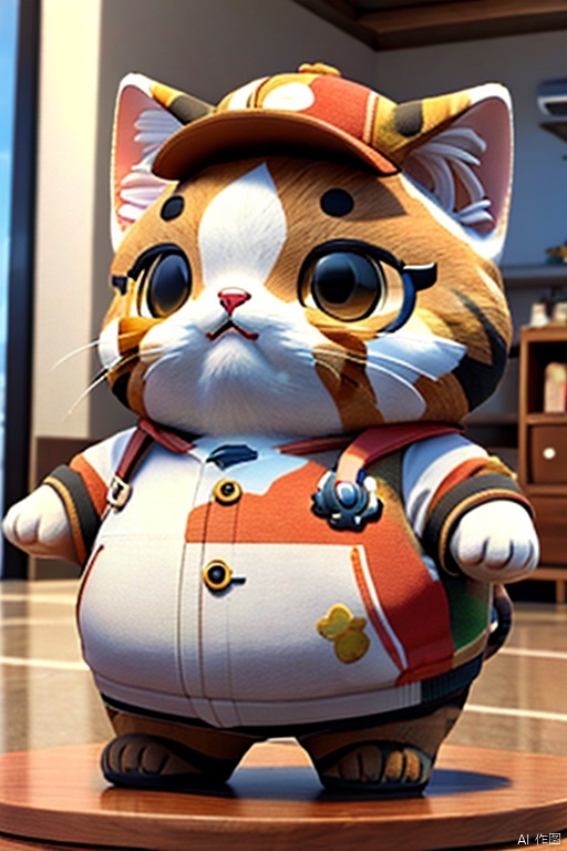 (masterpiece, top quality, best quality,  fatcat, 3d stely, paopaoma