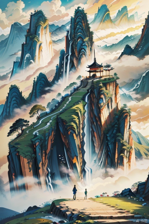Mountain, a flowing ink painting, fully demonstrates the uncanny workmanship of nature and profound cultural heritage. The mountain is tall and tall, lofty and steep, as if it were a strong man on the earth, guarding this ancient land. They are tall and straight like swords, or winding like dragons, with different shapes and characteristics. break Walking down the mountain road, I saw a waterfall pouring down from the cliff, splashing, mist filled, like a dragon swooping down from the clouds, magnificent, shocking. The sun shines through the mist, forming a beautiful rainbow that makes people feel like they are in a wonderland. break From the observation deck, you will be shocked by the sea of clouds before you. The sea of clouds fluctuated, sometimes calm as a mirror, sometimes rough. Standing in the sea of clouds, as if you were between heaven and earth, and integrated with nature. Walking on the flower path of Mountain, profound cultural atmosphere. Ancient temples, stone inscriptions and cliff stone inscriptions all tell the history and culture of Mountain.cnss,动漫