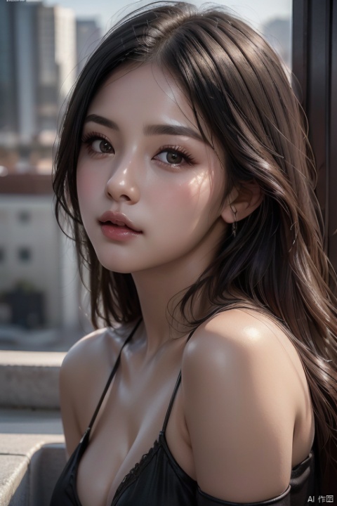 (8k, RAW photo, best quality, masterpiece:1.2), (realistic, photo-realistic:1.4), (extremely detailed CG unity 8k wallpaper), (detailed face: 1.4), (beautiful detailed eyes: 1.2),1 girl, black hair, pink lips, very delicate skin, shiny skin, fair skin, bright eyes, with a feeling of first love

