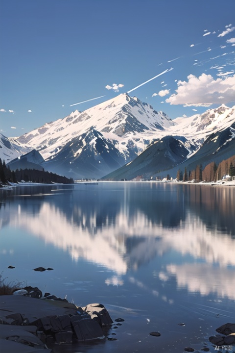 blue sky, Mountain,Lakes, ﻿cnss, 