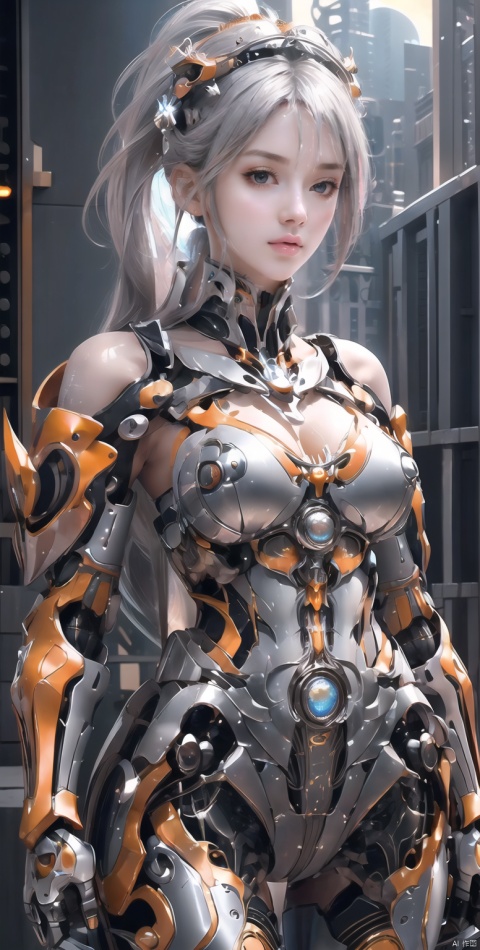  best quality,highly detailed,masterpiece,ultra-detailed,illustration,1girl,solo,bare shoulders,ultra-detailed,bishoujo,Bare shoulders,Bare thigh,beautiful detailed eyes,medium_breasts,pony-tail,world masterpiece theater,cleavage dress,bright_eyes,realistic,mecha clothes,beautiful detailed sky,extremely detailed CG,guro,cosplay,streaked hair,silver hair,garreg mach monastery uniform,bent_over,Bare navel,full_moon, EPICARMOR2024, saibo, xihua, person, NYLostRuins, orange