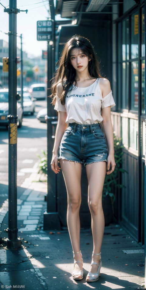  ((Best Quality)), ((Masterpiece)), (Very detailed:1.3), 3D, 1 girl,solo,(((full body))),Japanese girl, Japanese street style wear, T-shirt, shorts, cool, long hair, long ponytail, wearing sunglasses, street photo, Tokyo street,HDR (high dynamic range), ray tracing, nvidia RTX, super resolution, Unreal 5, subsurface scattering, PBR texture, post-processing, anisotropic filtering, depth of field, Maximum sharpness and sharpness, multi-layered textures, albedo and highlight maps, surface shading, accurate simulation of light-material interactions, perfect ratios, octane rendering, duotone lighting, low ISO, white balance, rule of thirds, wide aperture, 8K RAW, efficient sub-pixels, subpixel convolution, luminous particles, dynamic pose, Wuqiii