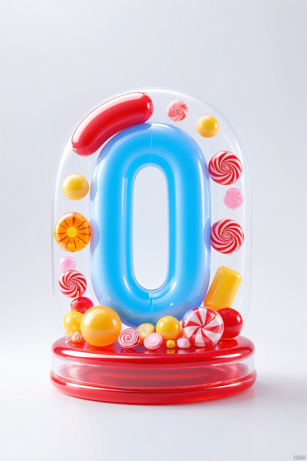 A book of inflated inflatable effects, plastic material, inflatable, transparent clean solid color background, oc rendering, super detail, high class feel, front view, minimalist photography, transparent opaque style, often used light background, toy core. Bloom Core, Contemporary Candy Coating, 3D, Supertail, C4D, Octane Heavy
