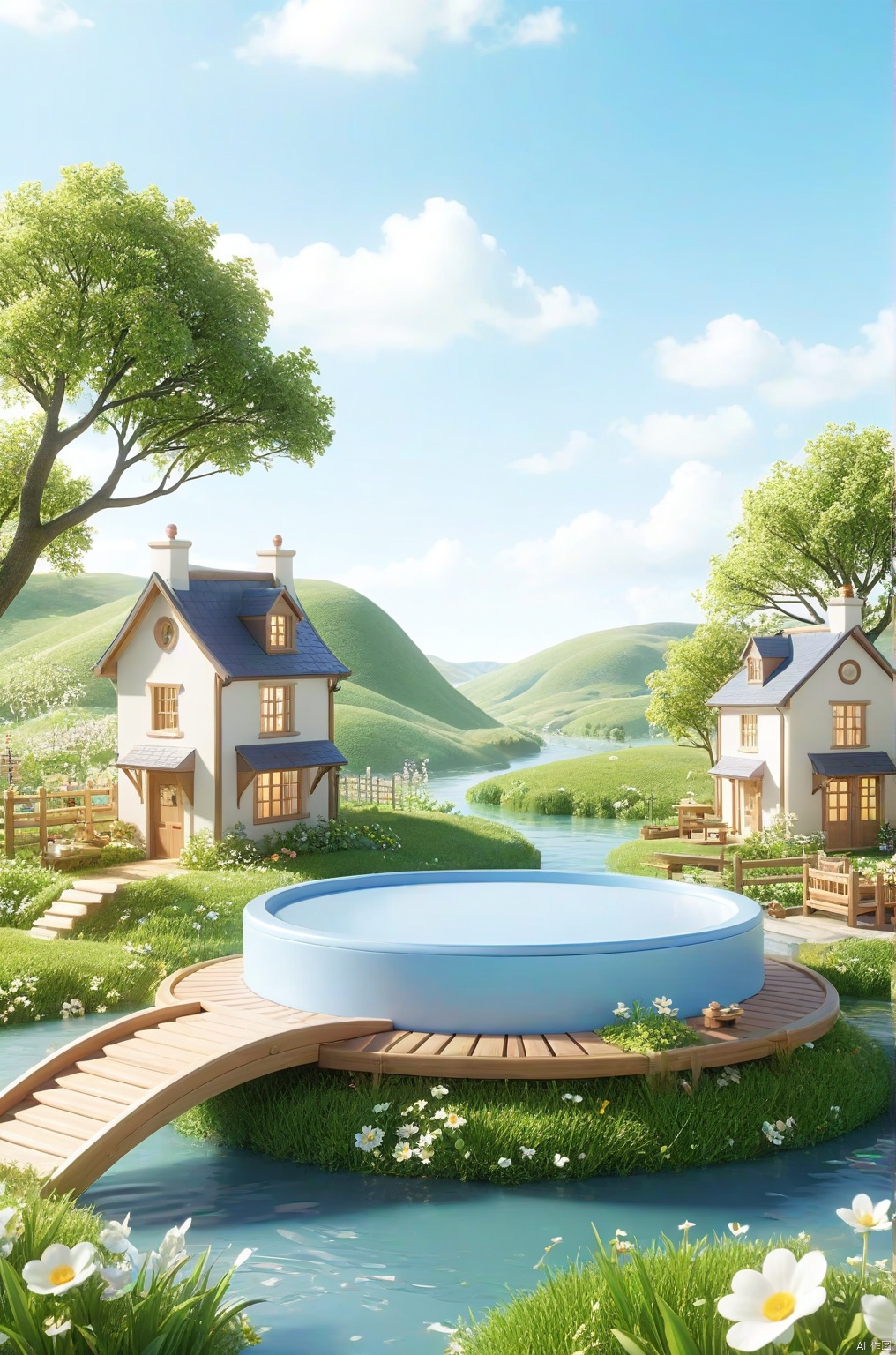 3D_style,
Lovely earth, meadows, rivers, spring. There are some lovely 3d renderings of British buildings. Lovely cartoon style background imagism style, unobstructed platform. c4d modeling, 0C renderer. HD quality 4k

professional 3d model, anime artwork pixar, 3d style, good shine, OC rendering, highly detailed, volumetric, dramatic lighting, 
