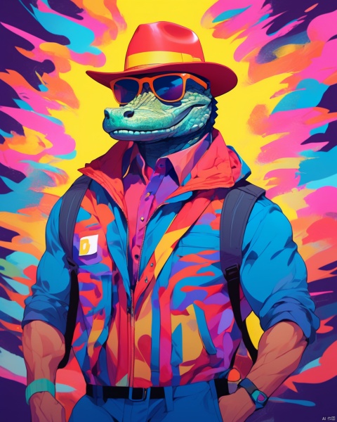 Pop Art, (male:1.6),(Lifeguard CrocodileGuarding a pool wearing sunglasses with a whistle around its neck:1.5),(Knolling Photography:0.9),(muscular male:1.3),(backlighting:1.3),(cinematic lighting:1.4),(masterpiece:1.2),super detail,(glass shiny (textured skin):0.4),high details,(back:0.5),(light and shadow:0.9),(burly:0.3),,(magic:1.6),(well defined:1.5),(clothing:1.6),,,,,(cloud and fog:0.8),(close-up:0.6),(upper_body:0.2),(burly:0.1),,(portrait:0.8),dim,(muscular:0.3),(vibrant energy:0.6),(fullbody:0.9),,(true style:1.2),(masterpiece:0.8),(hair:0.7),(analog:1.1),(old photo:0.9),(old fade polaroid:0.9),(furry:0.7),, vivid colors, flat color, 2D, strong lines, Pop Art
