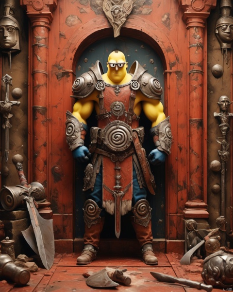  ( Minion styles), photo real, Barbarians exhibit primitive strength and ferocity reflecting nomatic cultures Their multiple frames and field counts strike fear of defeating brutal weapons like axes or clubs They drive in hard wildness environments and save battlegrounds, (current: 0.5), (full-body: 0.4), (barefoot: 0.7), (thick body: 1.2), (solo: 1.1), finally e image quality, financial details, masterpiece, Musical Male, Best quality, masterpiece, ultra high res, detailed background, (Surrealism: 0.7), realistic style, full body, (god statements in the background), (dynamic) (Position: 1.3), random position, side view, tone, texture, detailed, bury muscle,,, visible, upperbody,blooded,dark,dim