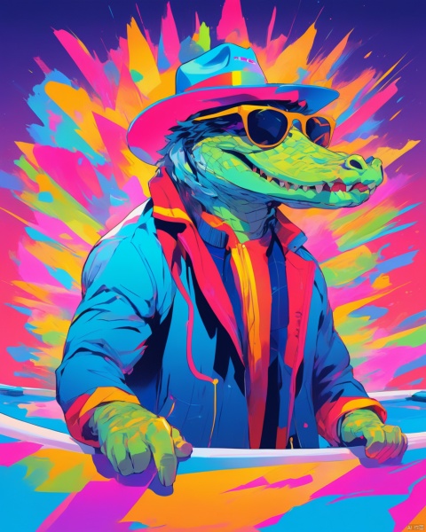 Pop Art, (male:1.6),(Lifeguard CrocodileGuarding a pool wearing sunglasses with a whistle around its neck:1.5),(Knolling Photography:0.9),(muscular male:1.3),(backlighting:1.3),(cinematic lighting:1.4),(masterpiece:1.2),super detail,(glass shiny (textured skin):0.4),high details,(back:0.5),(light and shadow:0.9),(burly:0.3),,(magic:1.6),(well defined:1.5),(clothing:1.6),,,,,(cloud and fog:0.8),(close-up:0.6),(upper_body:0.2),(burly:0.1),,(portrait:0.8),dim,(muscular:0.3),(vibrant energy:0.6),(fullbody:0.9),,(true style:1.2),(masterpiece:0.8),(hair:0.7),(analog:1.1),(old photo:0.9),(old fade polaroid:0.9),(furry:0.7),, vivid colors, flat color, 2D, strong lines, Pop Art
