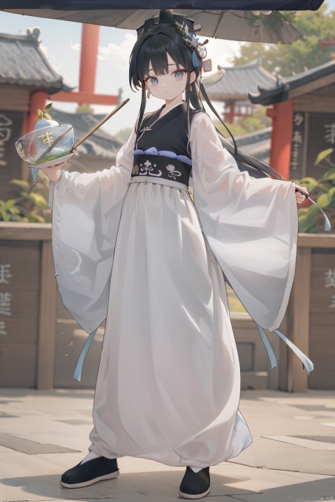 solo, long hair, looking at viewer, black hair, long sleeves, 1boy, full body, male focus, outdoors, japanese clothes, wide sleeves, black footwear, tree, chinese clothes, hanfu, Kung fu moves, Wen Dao Sheng Zun, xiaosheng, jznssw, taoist priest,Multi energy text,white socks,Energy pairing,Glowing Text,Transparent text, Ancient China_Indoor scenes, zhifu xianling, , mature male,(bx:0.8),