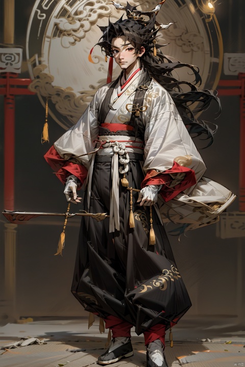 solo, long hair, looking at viewer, black hair, long sleeves, 1boy, standing, full body, male focus, outdoors, japanese clothes, wide sleeves, black footwear, tree, chinese clothes, hanfu, Kung fu moves, Wen Dao Sheng Zun,(bx:1.2), xiaosheng, jznssw, taoist priest,Multi energy text,white socks,Energy pairing,Glowing Text,Transparent text, Ancient China_Indoor scenes, zhifu xianling, boy, 1 boy, bx, 372089, cyberpunk, mecha