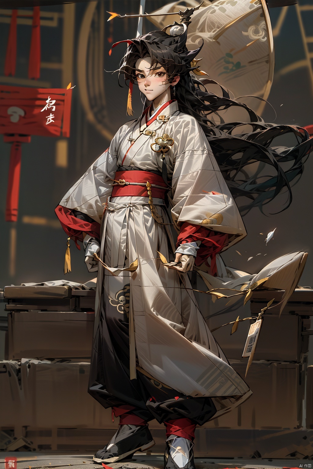 solo, long hair, looking at viewer, black hair, long sleeves, 1boy, standing, full body, male focus, outdoors, japanese clothes, wide sleeves, black footwear, tree, chinese clothes, hanfu, Kung fu moves, Wen Dao Sheng Zun,(bx:1.2), xiaosheng, jznssw, taoist priest,Multi energy text,white socks,Energy pairing,Glowing Text,Transparent text, Ancient China_Indoor scenes, zhifu xianling, boy, 1 boy, bx, 372089, cyberpunk, mecha