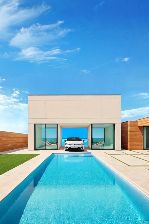  architecture,summer ,pool, SKY,ID3CAR