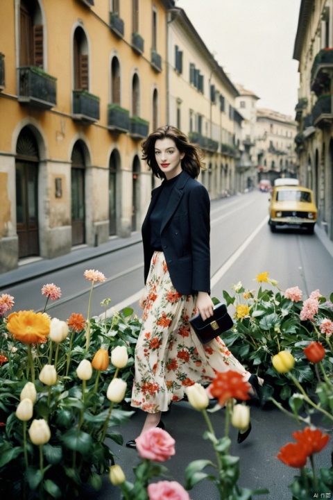  Nikolas Diale Novi shooting Milan, December 2011inthe style of whimsical floral scenes, 1980s, soft edges and blurred details, hasselblad 1600f, flower power. full of movement. feminine affluence,hubg_jsnh, Anne Hathaway