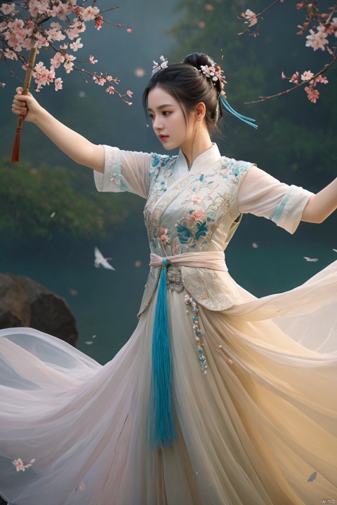  (((A girl:1.2)),birdman avatar,mythical,full body,(Full Chest:1.2),hook eyes,bump figure,round chest,bump chest,half body,dress,hanfu,embroidery,exquisite,meticulous,(tulle:1.4),depth of field,masterpiece,best quality,official art,extremely detailed CG unified 8k wallpaper,(masterpiece:1.2),best quality,masterpiece,highres,original,extremely detailed wallpaper,perfect lighting,(extremely detailed CG:1.2),drawing,paintbrush,
