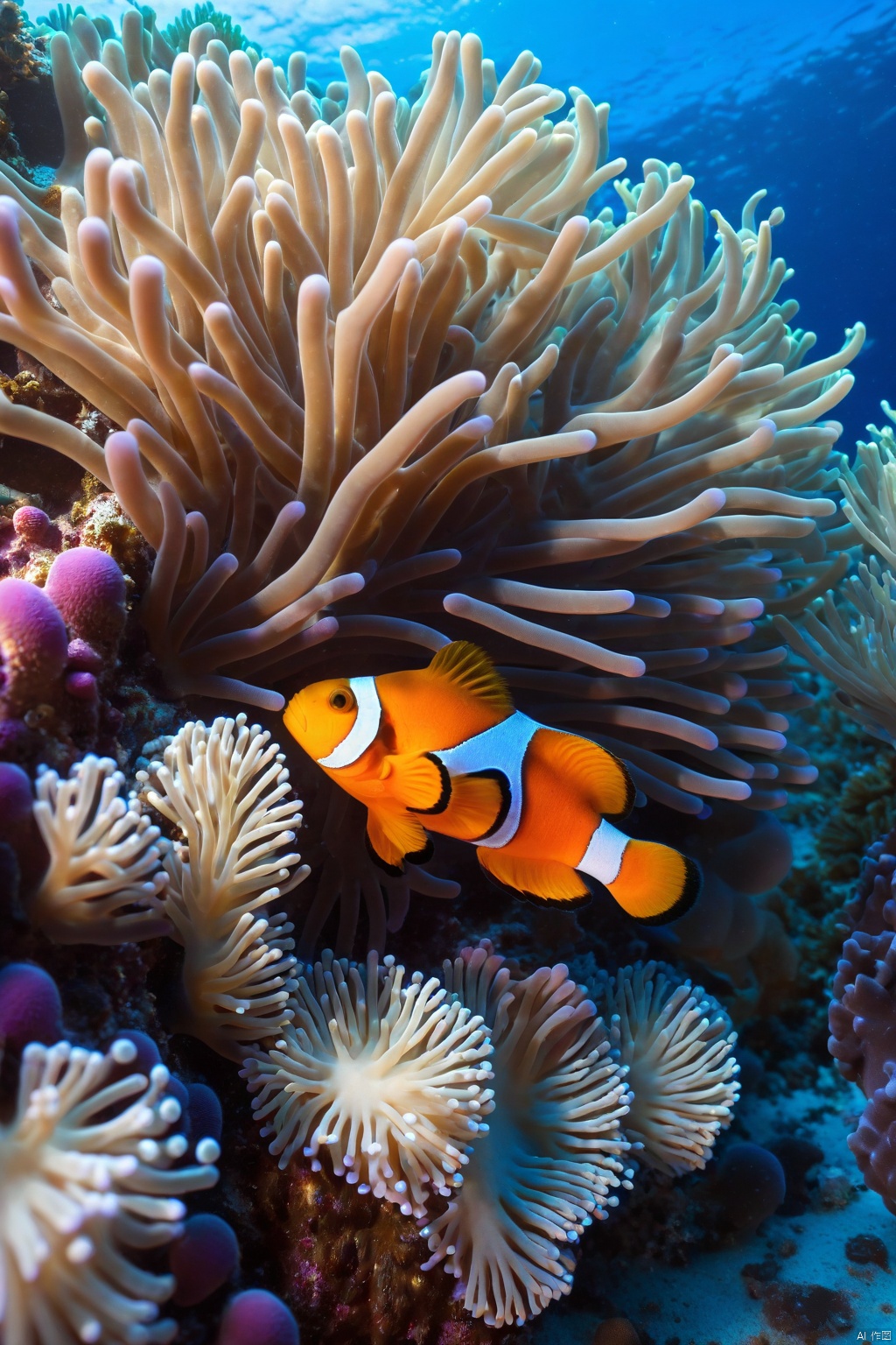  (Large underwater scene: 1.2), undersea mountains, (colorful coral reefs), nipple coral, sea anemone, white sand, depth of field, realism, 8k, high-precision details, undersea life, coral details, intricate details, (light and shadow: 1.2 ), Tyndall effect, (color), high brightness, charming and gorgeous underwater scenery, Australia&#39;s Great Barrier Reef, (undersea close-up: 1.2), undersea mountains, (colorful coral reefs), nipple coral, sea anemone, white sand, depth of field, realistic , 8k, High-precision details, Undersea life, Coral details, Intricate details, (Light and shadow: 1.2), Tyndall effect, (Color), High brightness, Stunning underwater scenery, Australia&#39;s Great Barrier Reef, Warm and cold contrast, Water surface Reflection, sea fish, sea shrimp, image impact, shocking underwater world, award-winning photography, masterpiece, light and shadow art, phosphorescent coral texture, gradient coral tentacles, red and blue gradient environment color, clown fish school,sss material,shadow