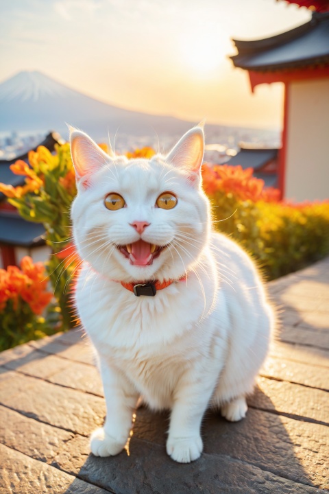  cat, happy smile, soft light, light on face, dynamic posture, BREAK((solo, 1cat, adorable , young cat, cute cat, short hair), (full body:1.35), dynamic angle, detailed shadow, detailed lightning, (wide view, wide-angle lens)), BREAK(cozy, outdoor, , firstSunrise,outdoors,mount fuji,mountainous horizon,sunrise,sunset,sunlight,city,ocean), BREAK(, extremely detailed, CG, 8k Amazing, finely detail, (masterpiece:2.0, best quality), (intricate details, depth of field)), RAW photo, 8k UHD,
,poakl cartoon newyear style