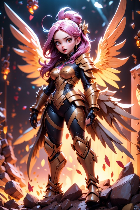  girl,anger,armor,wings,
