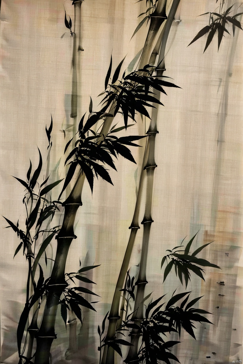 AgainChineseInkPainting, (greyscale:1.2), (monochrome:1.2), (chinese ink painting:1.2), bamboo, no humans, traditional media, plant, nature, leaf, scenery, grey background, forest, white background, bamboo forest, white background