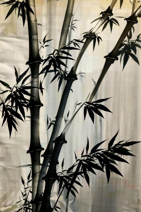 AgainChineseInkPainting, (greyscale:1.2), (monochrome:1.2), (chinese ink painting:1.2), bamboo, no humans, traditional media, plant, nature, leaf, scenery, grey background, forest, white background, bamboo forest, white background