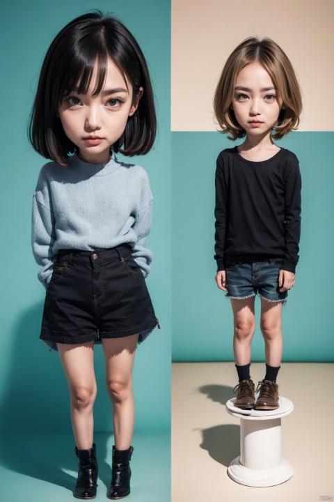 photorealistic,girl,full body,chibi,