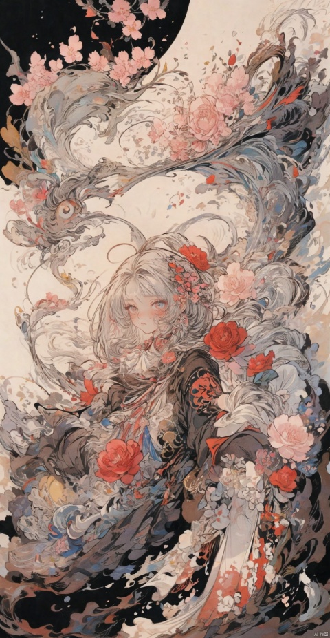  A girl, butterfly, dusk, falling flowers, cherry blossoms, ripples, water, blood, wounds, heart, Streamers, tears, laughte, myuejin, guijian, surrealistic, qsflh, Colorful portraits, fushihui, banhua, Ukiyoe, Rebellious girl, boom, Magic Circle, As the moon, flat, saibo, chocolate,cyberpunk, jtc, chinese style, HTTP, white pantyhose, yinyou, ghost nocturnal