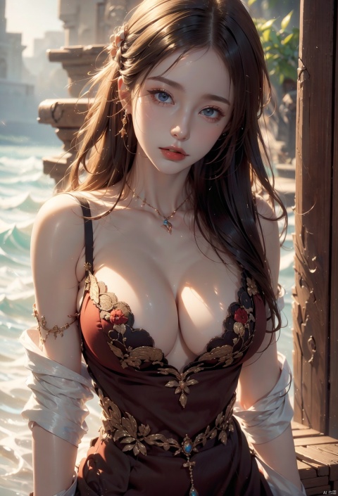  masterpiece,best quality,ultra-detailed,illustration,beautiful art,artistic,realistic,8k,wallpaper,beautiful,high resolution,good composition,good art,scenery,cinematic,detailed skin,oily skin,glossy skin,fine skin,beautiful dark wine red | milky way white hair,beautiful hair,beautiful eyes,hand with five delicate fingers,perfect anatomy,correct limb,realistic,a little girl,sweaty,Midsummer,surfing,beautiful sea,beautiful waves,upper body,ChihunHentai,emma,patent leather dress,Chinese style,huliya,dunhuang_cloths,yifu,yuyao,foreground,moonriver,capricornus,piscesarmor,dress,light rays,die,film light,The eye