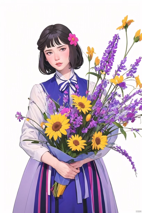 CX, 1girl, flowers