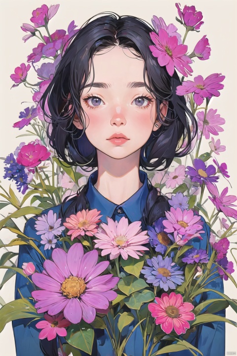 CX, 1girl, flowers