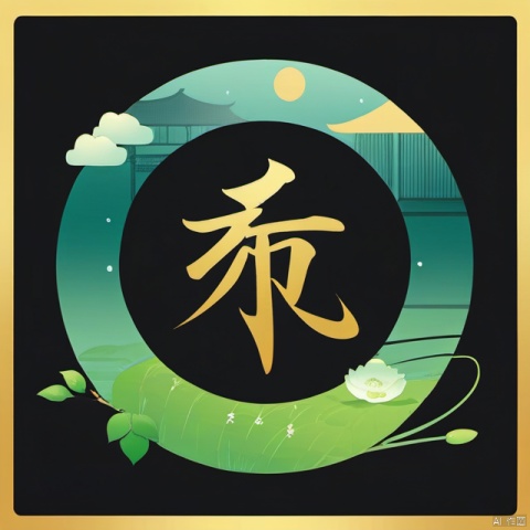  the 24 Traditional Chinese Solar Terms\(Rain Water\),flat,black background,