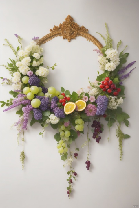  flower,grapes,fruit