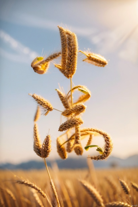  (masterpiece, highres, high quality, high resolution),(mature wheat:1.1),golden wheat fields, the vision is a wheat field,no humans,outdoors,photography,blurry,