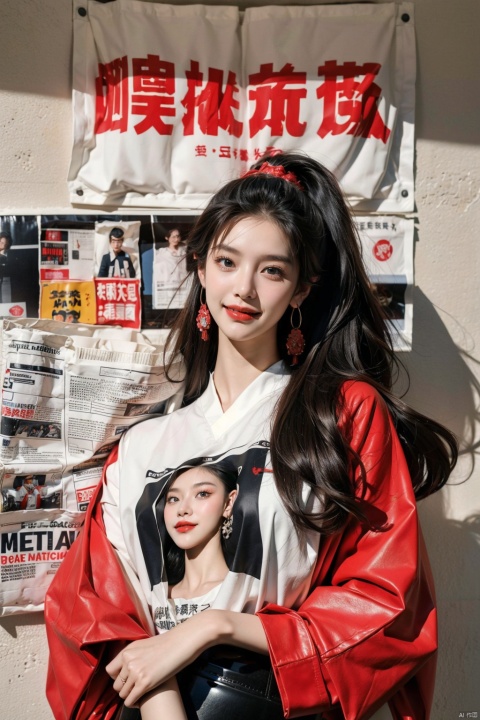  masterpiece, best quality, 1girl ((newspaper background)), black hair, blush, looking at viewers, glossy leather oversised outfit, happy, ((side)),whole body, laying on bed, (studio light), soft light, dark style, night style, (masterpiece, top quality, best quality, official art, beautiful and aesthetic:1.2), (1girl:1.4), extreme detailed, (joshua middleton comic cover art:1.1), (Action painting:1.2), (concretism:1.2), theater dance scene, (hypermaximalistic:1.5), colorful, highest detailed, huliya, chinese art
, sulong, jinse, 1girl