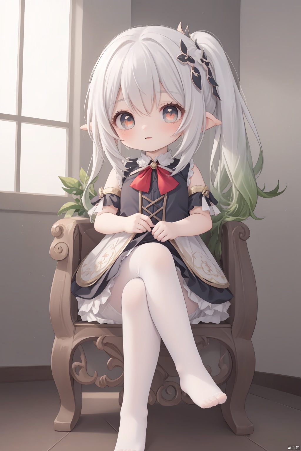  masterpiece, ((best quality)), (ultra-detailed), (illustration), an extremely delicate and beautiful girl, dynamic angle, chromatic aberration, ((colorful)),//,1girls,loli,(petite child:1.1),//,(in Gothic castle),girl with black hair,red eyes,Vertical pupil,long hair,hair arrangement,(Detailed face description),(batwing),(Gothic Lolita),(bat tail),alccandlestick,Cathedral glass,short skirt,black pantyhose,red lace,high heels,rose tattoo,throne,sitting,crossed legs,//, loli