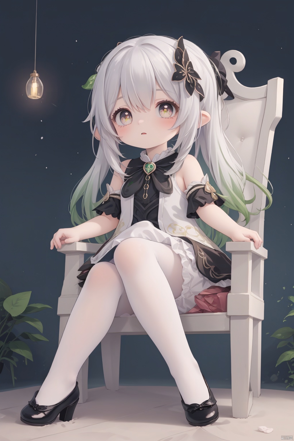  masterpiece, ((best quality)), (ultra-detailed), (illustration), an extremely delicate and beautiful girl, dynamic angle, chromatic aberration, ((colorful)),//,1girls,loli,(petite child:1.1),//,(in Gothic castle),girl with black hair,red eyes,Vertical pupil,long hair,hair arrangement,(Detailed face description),(batwing),(Gothic Lolita),(bat tail),alccandlestick,Cathedral glass,short skirt,black pantyhose,red lace,high heels,rose tattoo,throne,sitting,crossed legs,//, loli
