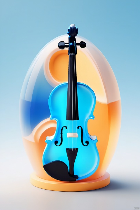 A violin shaped container with a sea World,Sunny beach,Cheesy milk-covered clouds,HD 8K,in realistic and ultra detailed rendering styles, C4D, octane rendering, behance, Surrealism, 3dIcon