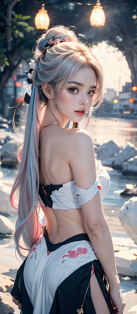  (Masterpiece, best picture quality,hd,8k,hd movie picture), girls,(Pink and white | gradient hair, gradient :1.2),fringe hair,buns,(cute and sexy | patch strips, advanced sense), graphic design, fashion, sunyunzhu, Nebula