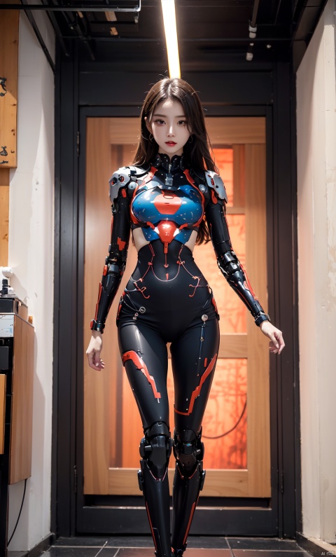  a transparent porcelain android looking at viewer,1cyborg girl,17yo, transparent body, revealing a transparent panel,beautiful face, mechanical ribs, glowing fluid energy flowing through mecha veins, with vibrant colors,fine luster, (masterpiece,best quality:1.4),Pohot,photograph, RAW photo, professional,