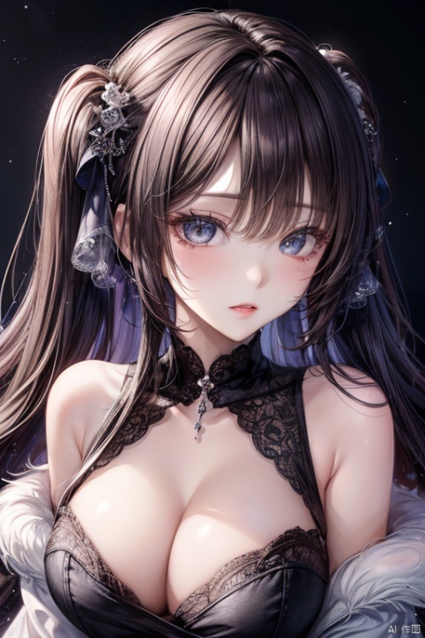  8k, masterpiece, best quality, highly detailed
Blank background, 1 girl, {Sexual suggestive expression, messy bangs, blushing, sexually unsatisfied face, (eyes brimming with allure)}, The eye,large_breasts