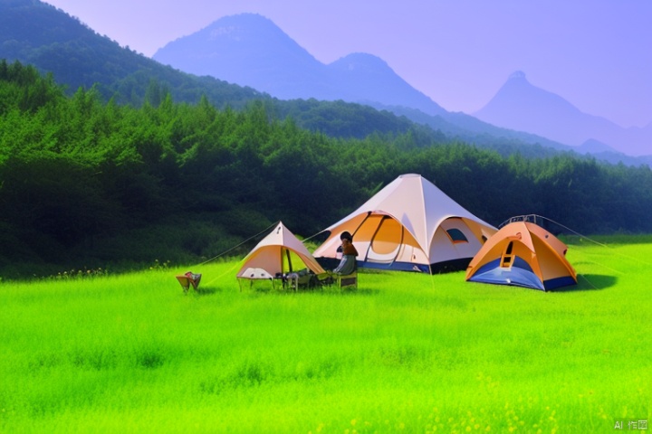 prospect grassland,tent,bugie,yuanjing mountain forest,wallpaper,reality,realistic