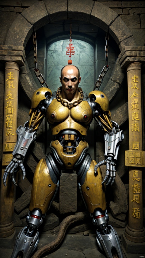  (True Style) (Film Quality) (Low Degree of saturation) (Chinese Costume), (Bald) 1 Boy, (Yellow Rune on Head), (Eastern Magic Array), (Resident Evil) (Mutant) (Cyborg) (Exposed Tendon Tissue), (Complex Mechanical Parts) (Precision Conduit) (Enhanced Texture) (Male Focus) (Curse) (Imprisoned, Complex Chains) (Eastern Black Magic) (Alchemy) (Bionic Arms) (Background Ancient Frescoes, Complex Text Totem, Ancient Ruins Scene, Black Air Surround), Cthulhu Style., yiwenrudao\(xiuxian\), qzcnhorror, Giant octopus monster