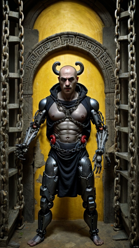  (True Style) (Film Quality) (Low Degree of saturation) (Chinese Costume), (Bald) 1 Boy, (Yellow Rune on Head), (Eastern Magic Array), (Resident Evil) (Mutant) (Cyborg) (Exposed Tendon Tissue), (Complex Mechanical Parts) (Precision Conduit) (Enhanced Texture) (Male Focus) (Curse) (Imprisoned, Complex Chains) (Eastern Black Magic) (Alchemy) (Bionic Arms) (Background Ancient Frescoes, Complex Text Totem, Ancient Ruins Scene, Black Air Surround), Cthulhu Style., yiwenrudao\(xiuxian\), qzcnhorror, Giant octopus monster