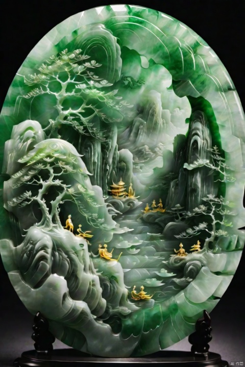  (masterpiece, top quality, best quality, official art, beautiful and aesthetic:1.2),man,made of jade,golden carving,model,very beautiful, aesthetic,crystal, surface polished natural gloss, very transparent and beautiful, emerald material