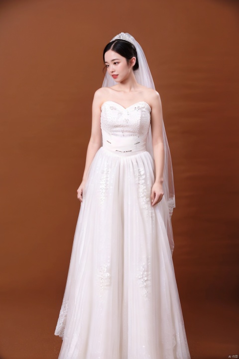 (1girl:1.3), (best quality, masterpiece, ultra high resolution),(photorealistic:1.3), (realistic:1.3), depth of field,(full body:1.2), (day:1.2), (cinematic lighting:1.2),, wedding dress