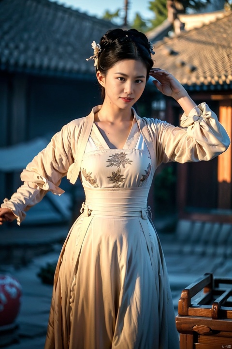 (global illumination, reality,ray tracing, HDR, unreal rendering, reasonable design, high detail, masterpiece,best quality, ultra high definition, movie lighting),
1girl,outdoor,looking_at_viewer,side_blunt_bangs,china_dress,chinese_style,big breasts,pose,solo,1girl,black hair,black eyes, , gufeng